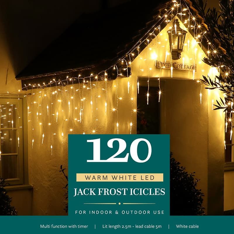 120 Multifunction Jack Frost Icicles Warm White