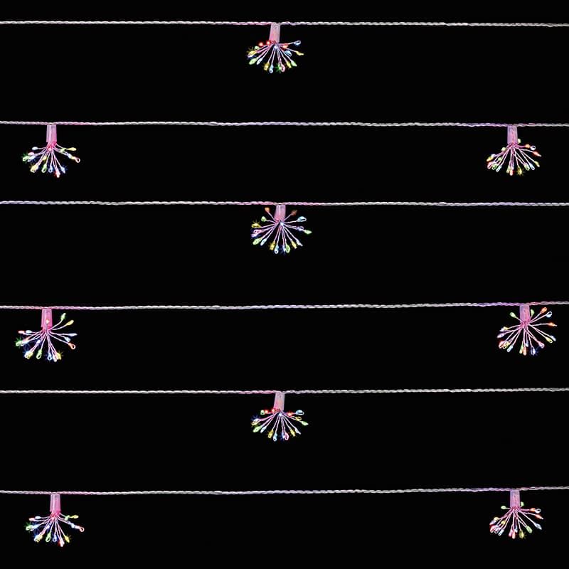 20 Starburst String Lights Multicoloured with Timer