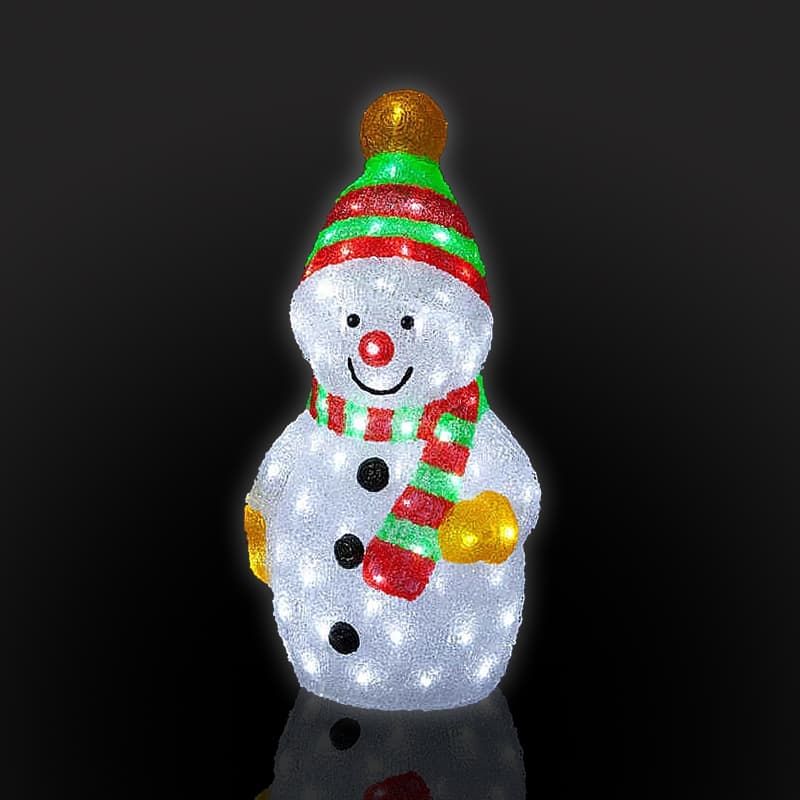 58cm Light Up Snowman with Green and Red Hat