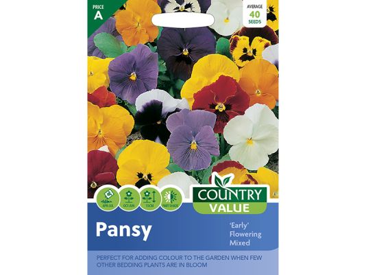 Pansy 'Early Flowering Mixed' Seeds