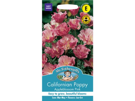 Eschscholzia Californian Poppy 'Appleblossom Pink' Seeds