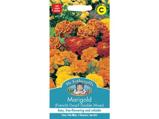Marigold (French) 'Dwarf Double Mixed' Seeds