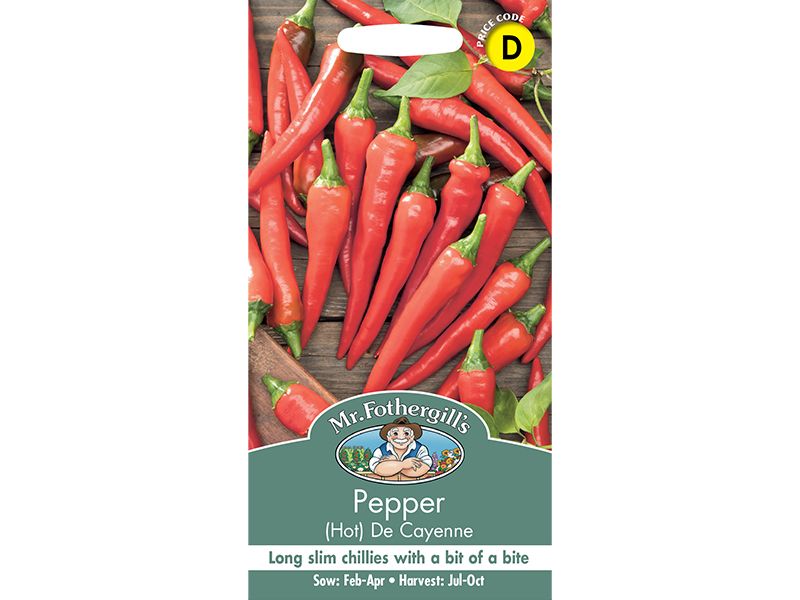 Pepper (hot) 'De Cayenne' Seeds