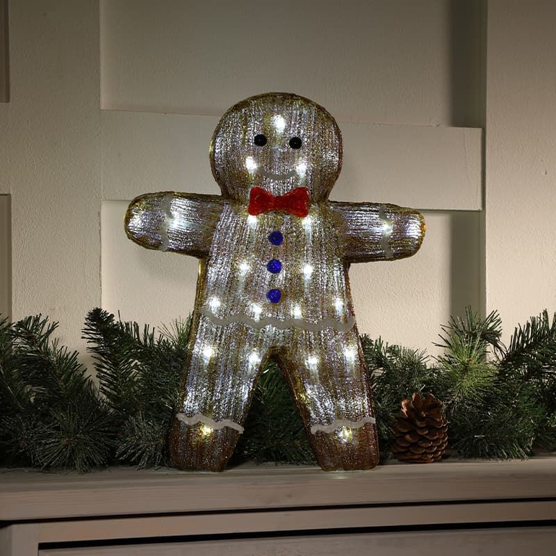 Acrylic Gingerbread Figurine with LED Lights 40cm