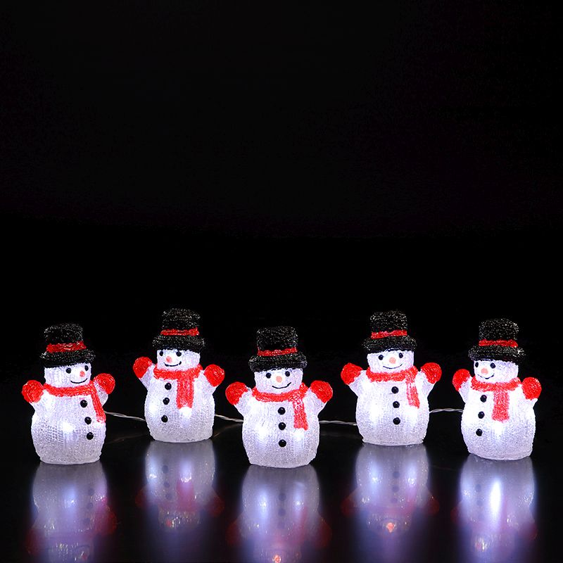 Acrylic Snowmen String Lights with Timer