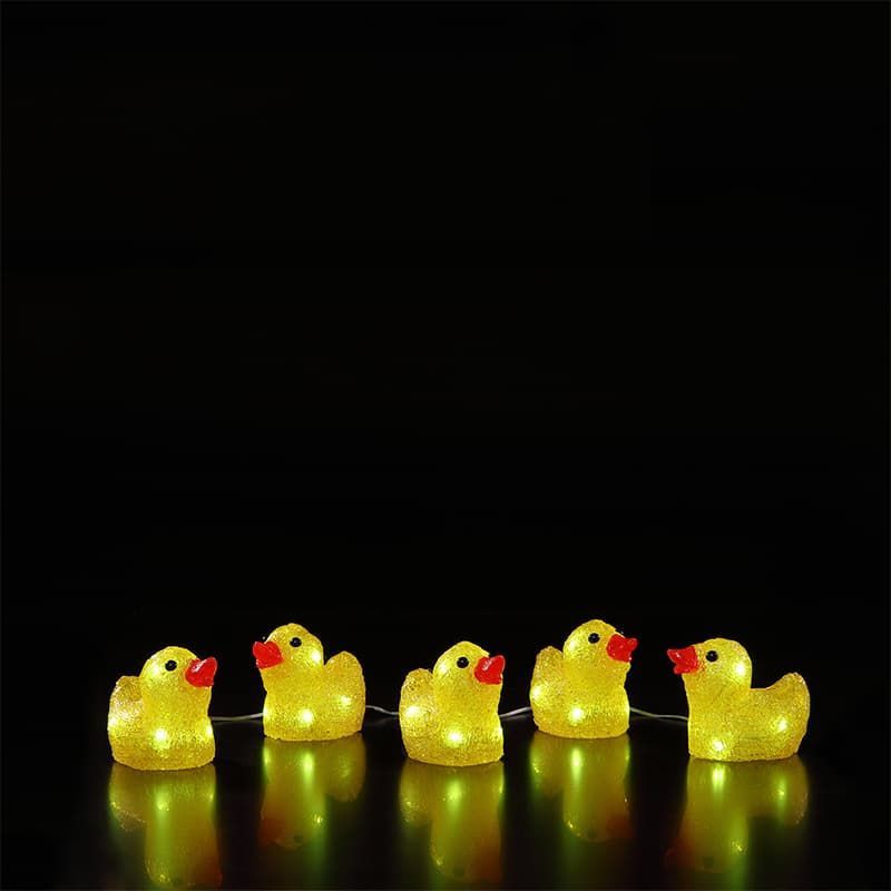 Acrylic Yellow Duck String Lights with Timer