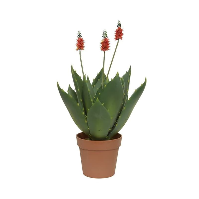 Agave With Orange Flowers Artificial Potted Plant