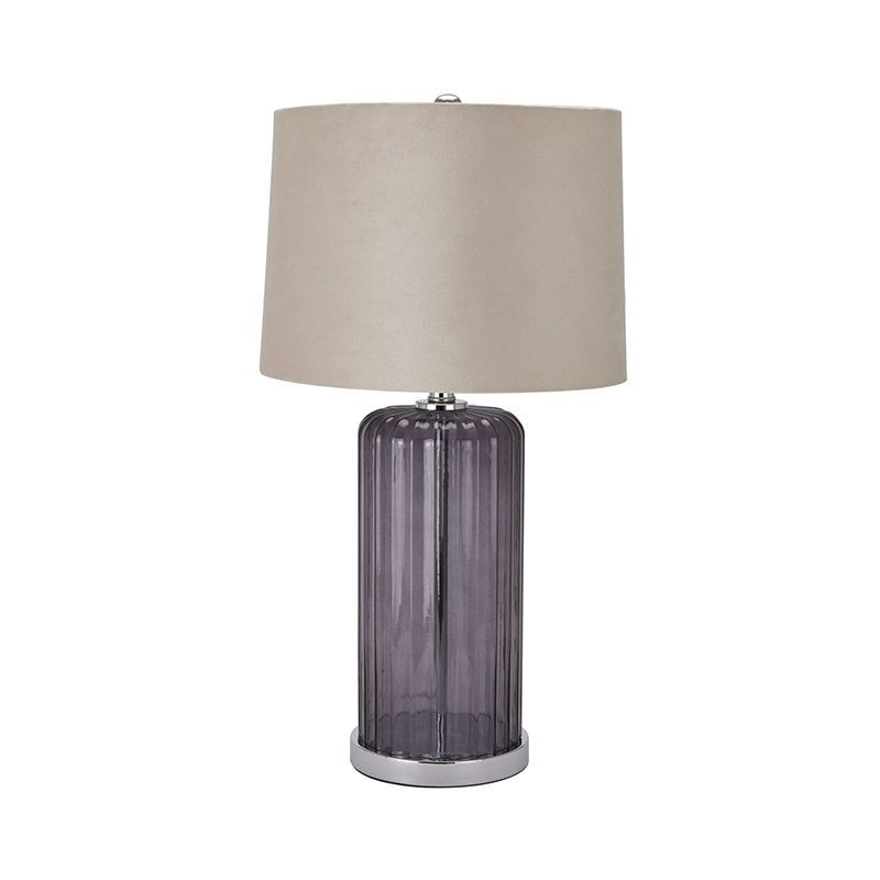 Alberta Metallic Glass Lamp With Velvet Shade