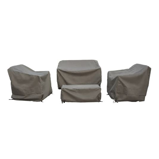 Sofa Set Covers Khaki - 2 Seat Sofa, 2 Chairs & Coffee Table