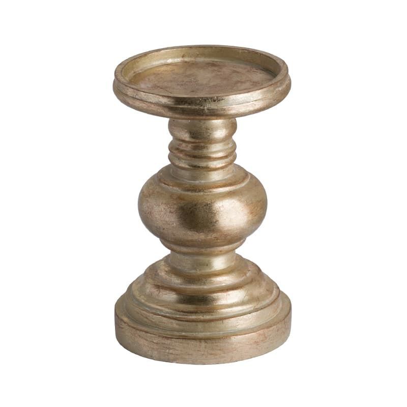 Antique Brass Effect Candle Holder - Squat