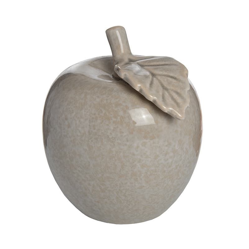 Antique Grey Ceramic Apple - Small