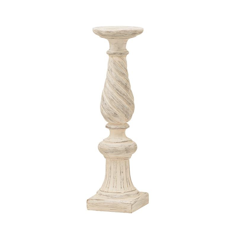 Antique Ivory Twisted Candle Column - Small