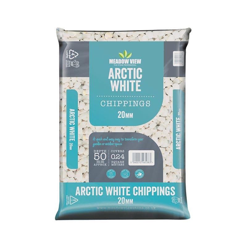 Arctic White Stone Chippings 20mm
