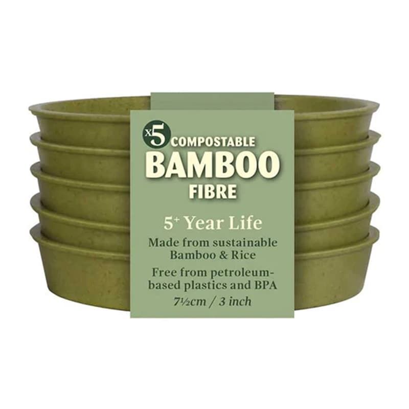 Bamboo Saucer 3" Sage Green Five Pack