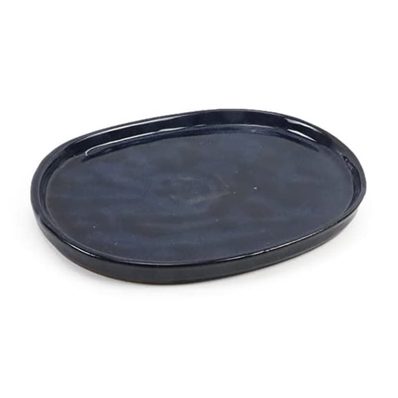 Bonsai Oval Blue Saucer 16cm