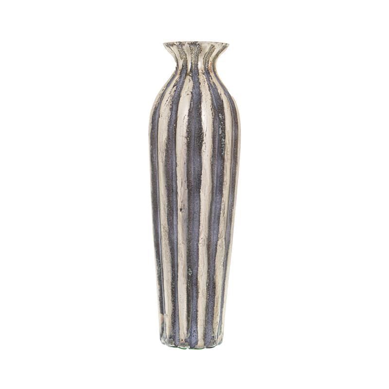 Burnished and Grey Striped Vase - Small