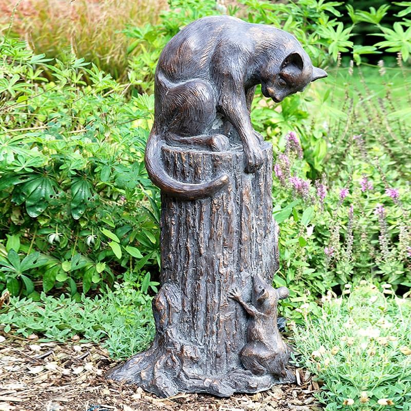 Cat and Mouse Statue