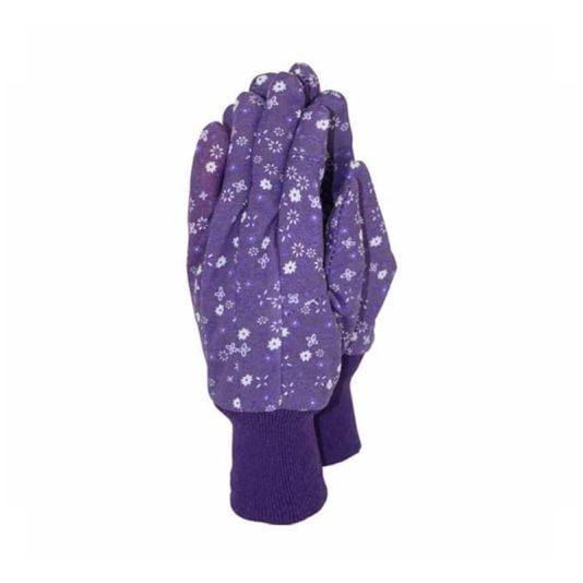 Cotton Grip Gloves Purple - Medium