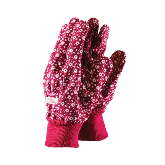 Cotton Grip Gloves Red - Medium