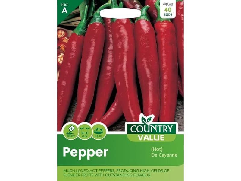 Pepper (hot) 'De Cayenne' Seeds