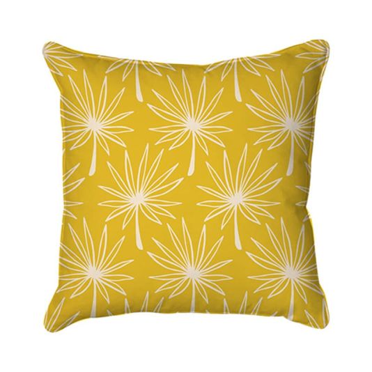 Dandelion Pattern Scatter Cushion - Mustard Yellow