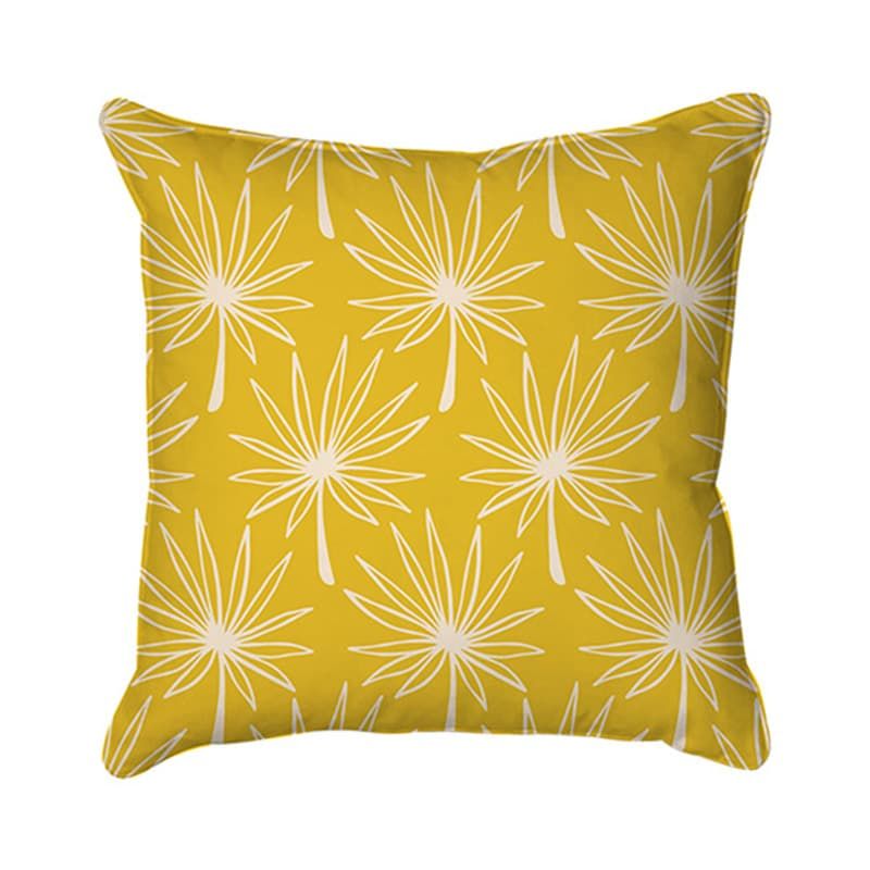 Dandelion Pattern Scatter Cushion - Mustard Yellow