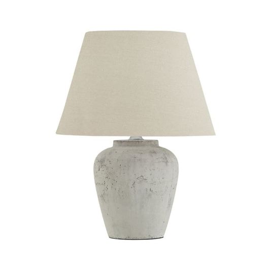 Darcy Antique White Table Lamp with Linen Shade