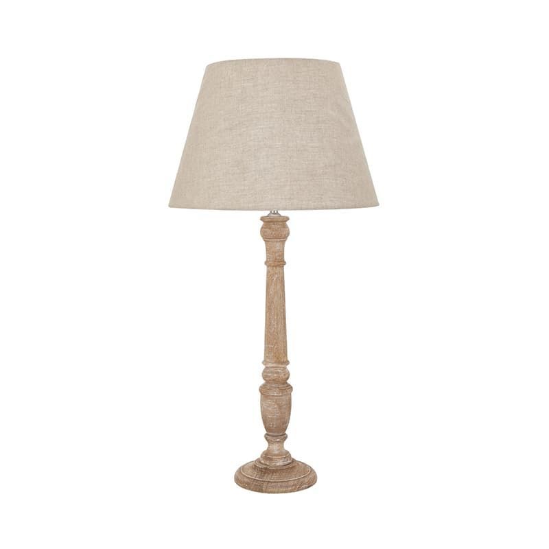 Delaney Natural Wash Spindle Lamp with Linen Shade