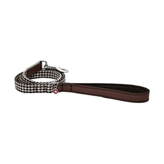 Dog Lead Brown Houndstooth 40"