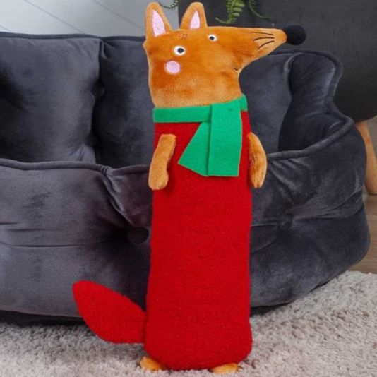 Red Fox Sausage Squeaker Dog Toy