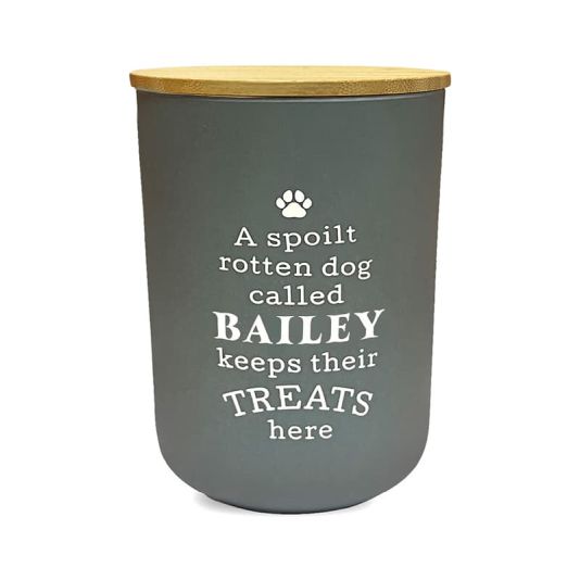 Dog Treat Jar 'Bailey' - Grey