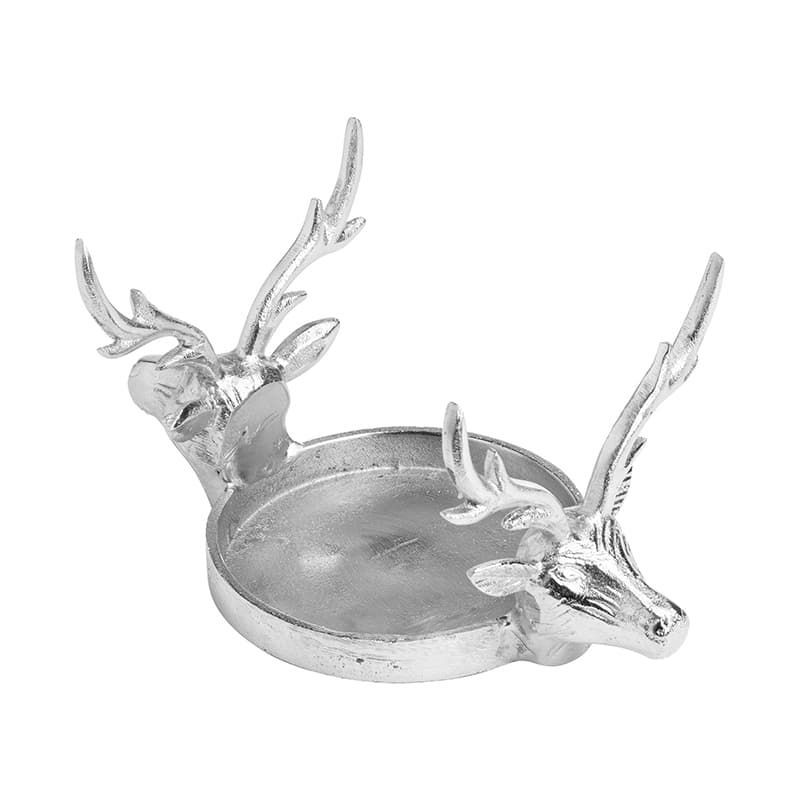 Farrah Collection Silver Stag Candle Holder - Small