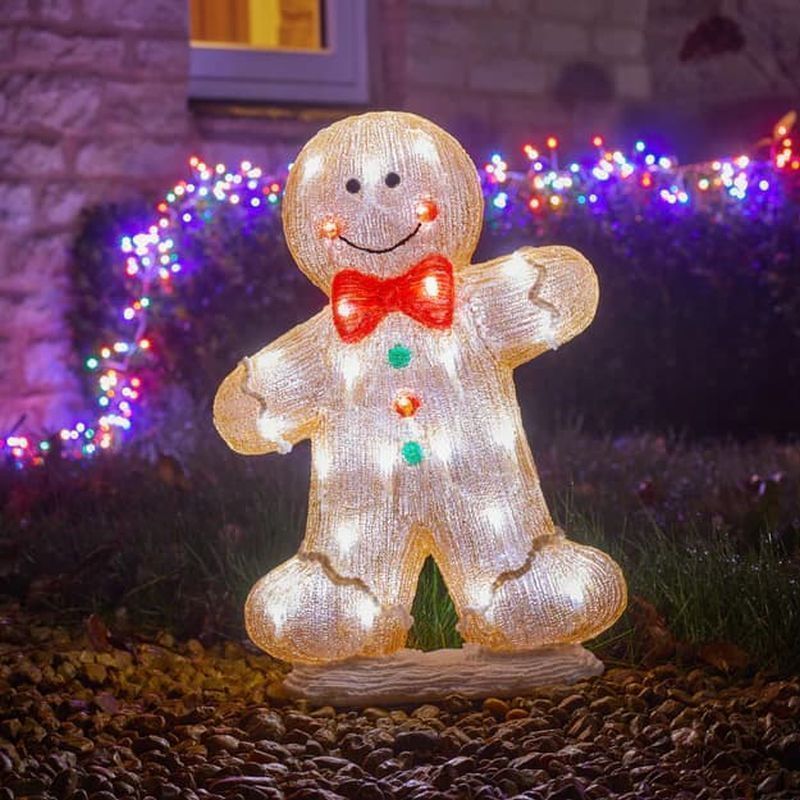Festive Light Up Gingerbread Figurine - Indoor Decorations - Tates