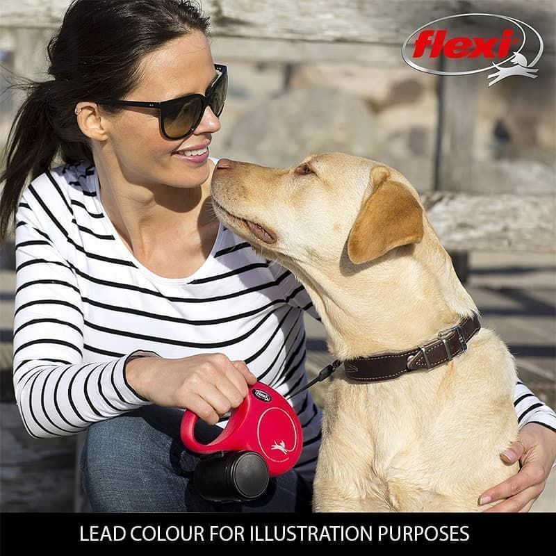 Flexi Classic Cord Retractable Dog Lead Blue - Small - Dog Collars