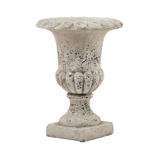 Fluted Stone Ceramic Urn - Small