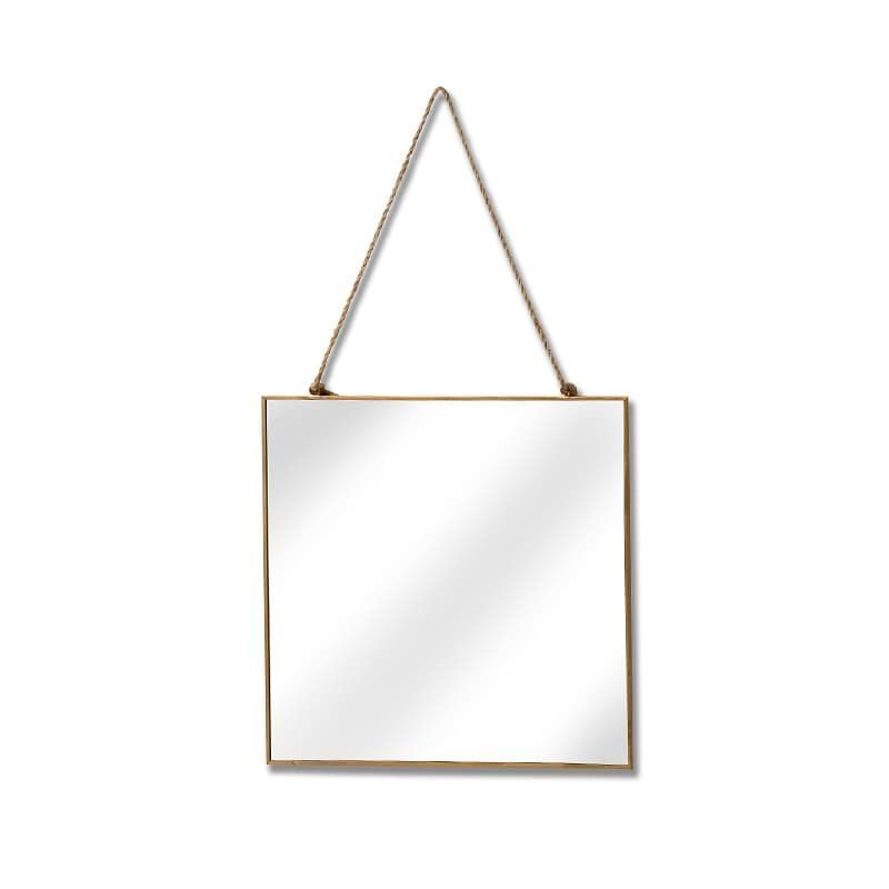 Gold Edged Square Hanging Wall Mirror