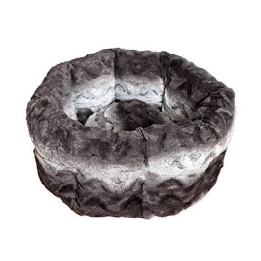 Grey & Cream Snuggle Plush 38cm  Dog Bed