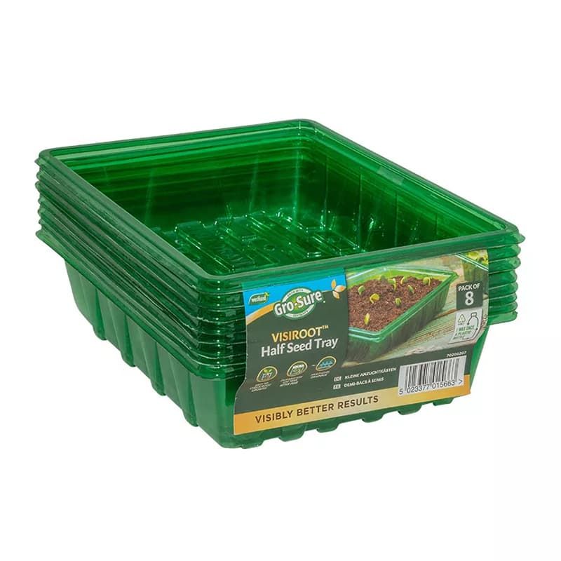 Gro-Sure Visiroot Half Seed Trays - 8 Pack