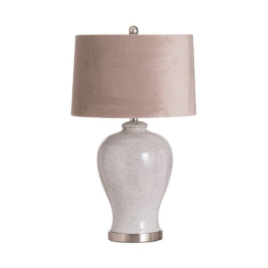 Hadley Ceramic Table Lamp with Natural Shade