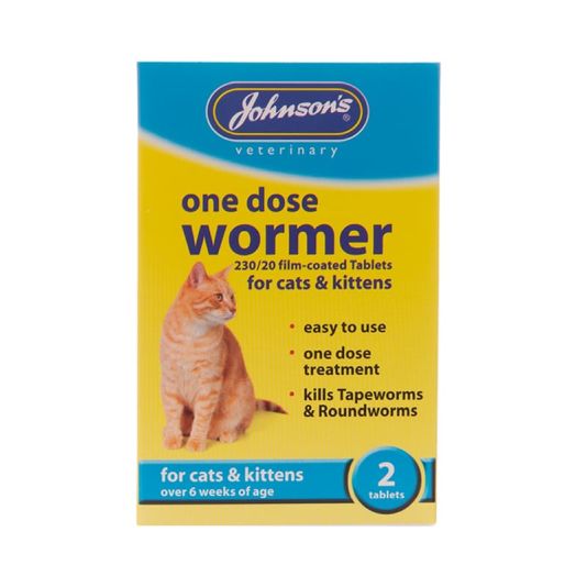 Johnson's Veterinary One Dose Wormer for Cats - 2x Tablets