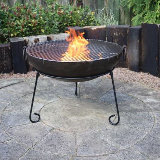 Kadai Fire Pit with Stand & Grill 70cm