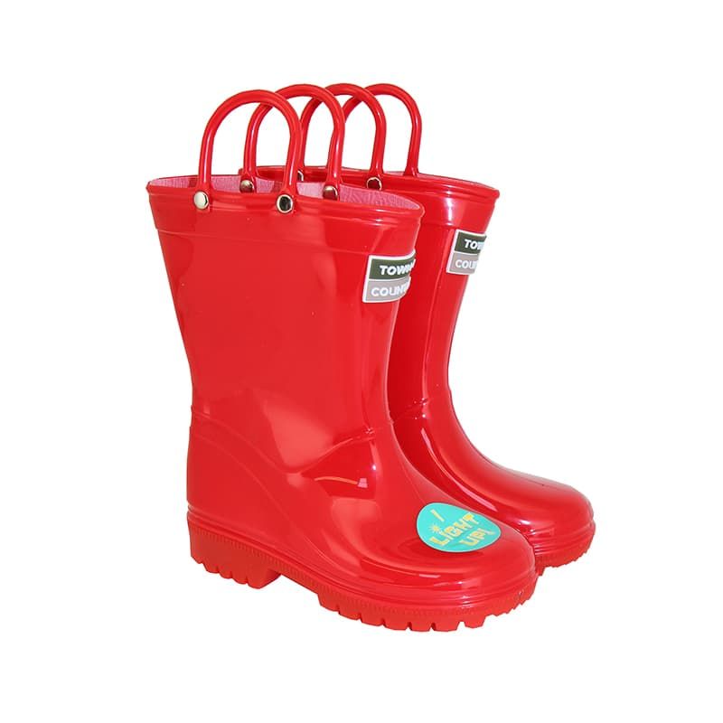 Kids Light Up Wellies Red Size 7
