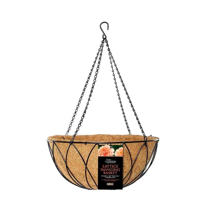 Lattice Hanging Basket with Coco Liner 30cm