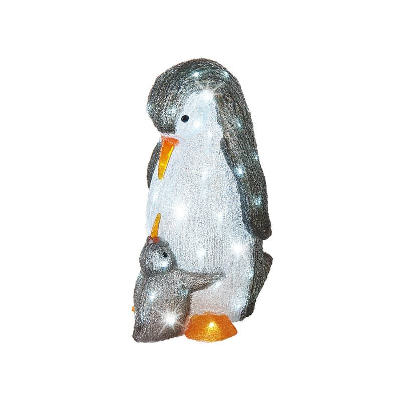 Light Up Acrylic Penguin with Chick