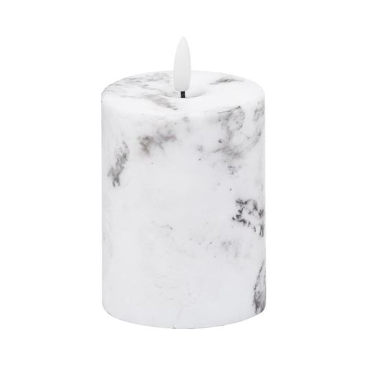 Luxe Collection Natural Glow 3x4 Marble Effect LED Candle