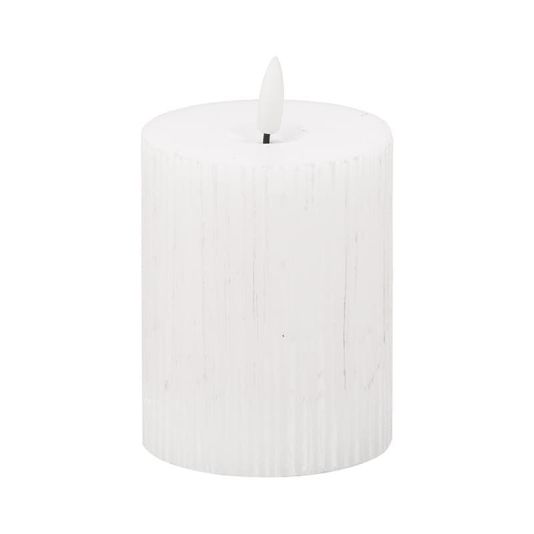 Luxe Collection Natural Glow Textured Ribbed LED Candle 3 x 4"