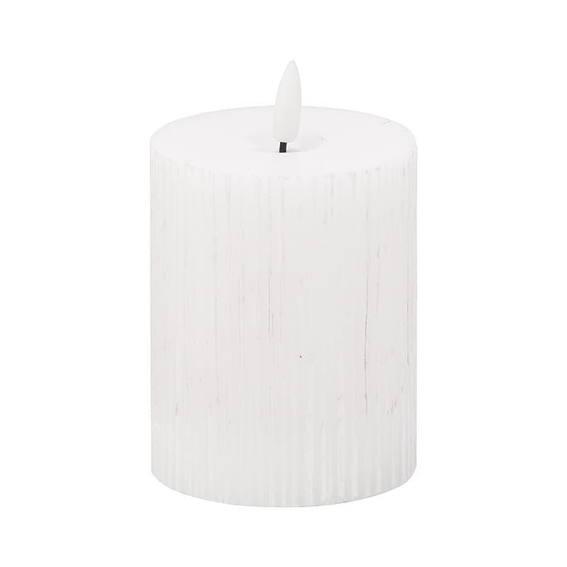 Luxe Collection Natural Glow Textured Ribbed LED Candle 3 x 4"