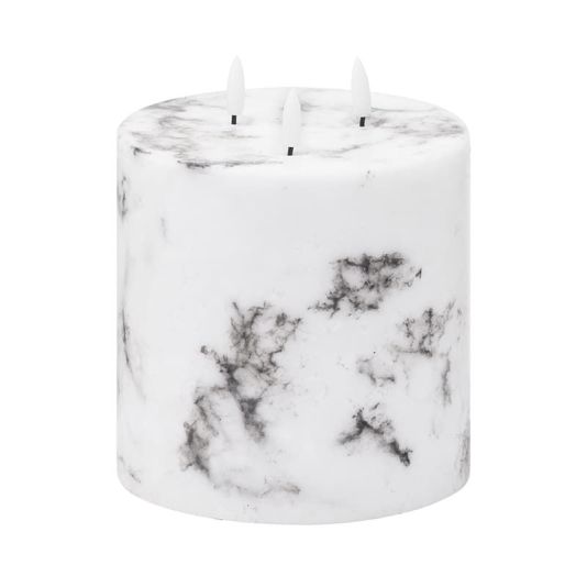 Luxe Collection Natural Glow Marble Effect LED Candle 6x6"