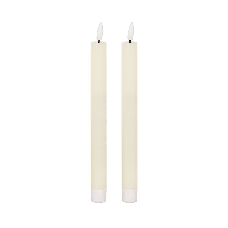Luxe Collection Natural Glow Set of Two Ivory LED Dinner Candles
