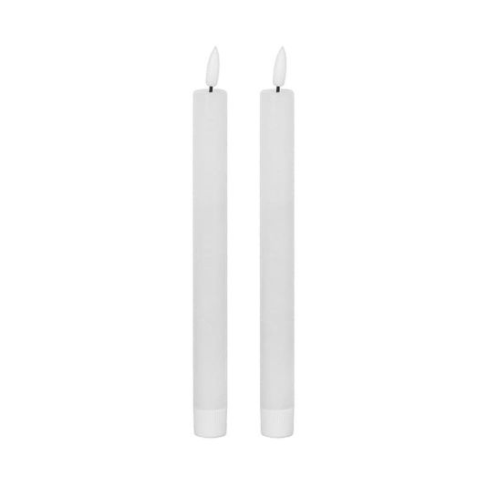 Luxe Collection Natural Glow Set of Two White LED Dinner Candles